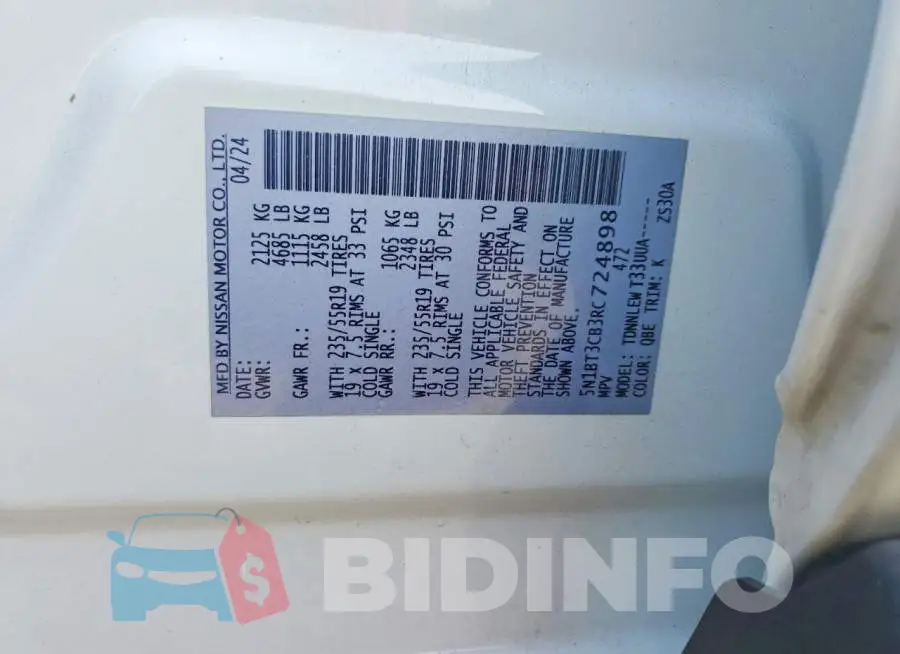 5N1BT3CB3RC724898 Photo# 13