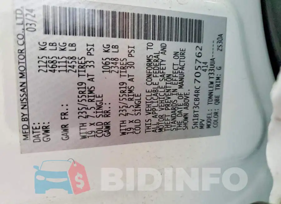 5N1BT3CB4RC705762 Photo# 14