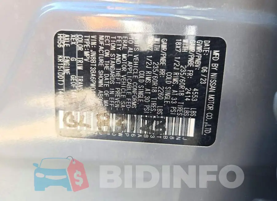 JN8BT3BA6PW010180 Photo# 14
