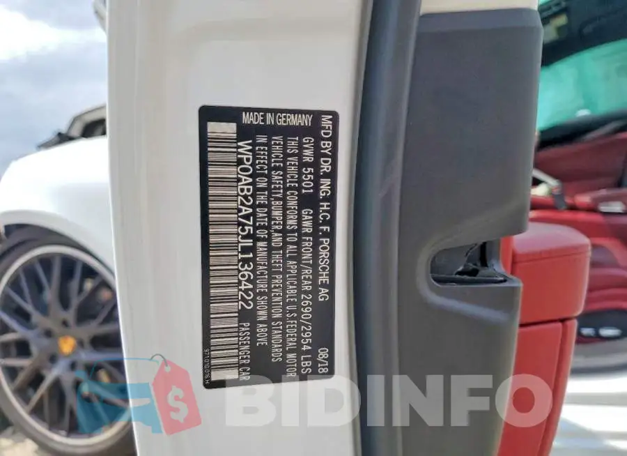 WP0AB2A75JL136422 Photo# 12