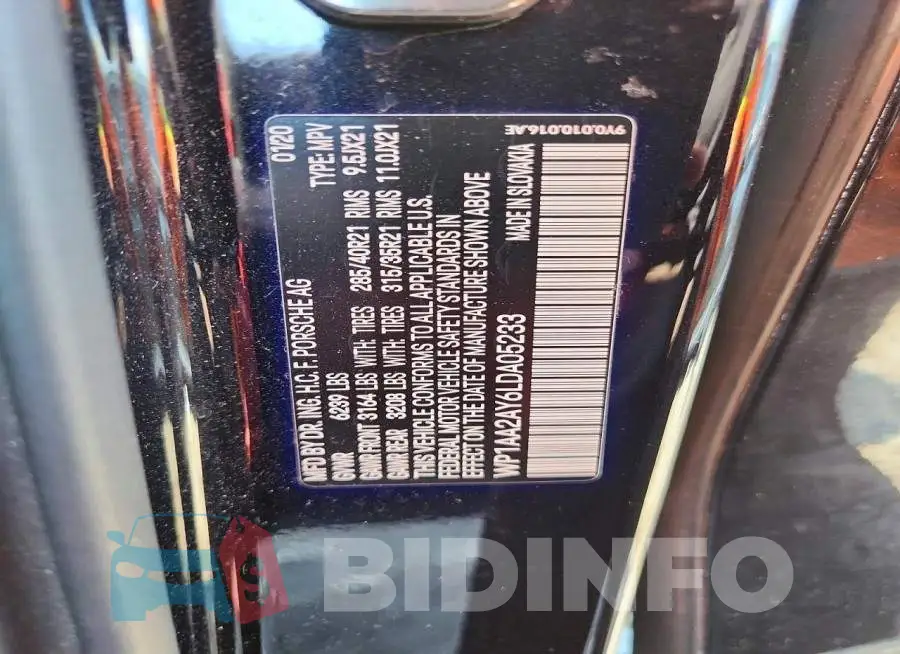 WP1AA2AY6LDA05233 Photo# 13