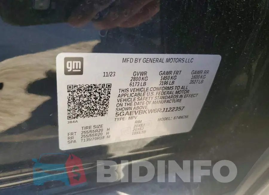 5GAEVBKW6RJ122357 Photo# 12