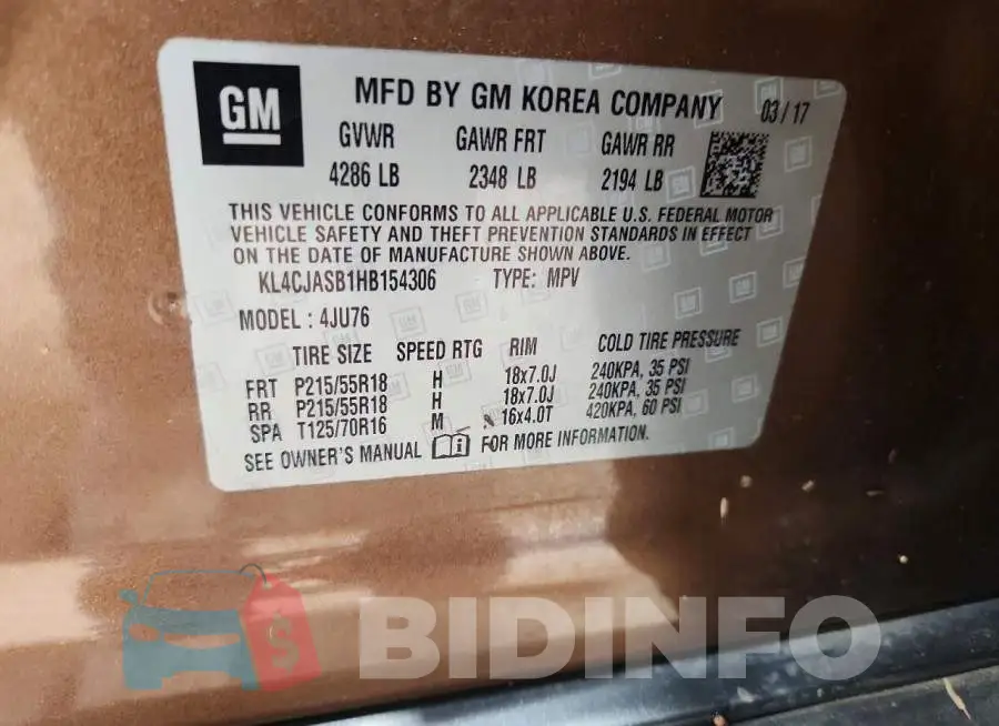 KL4CJASB1HB154306 Photo# 14