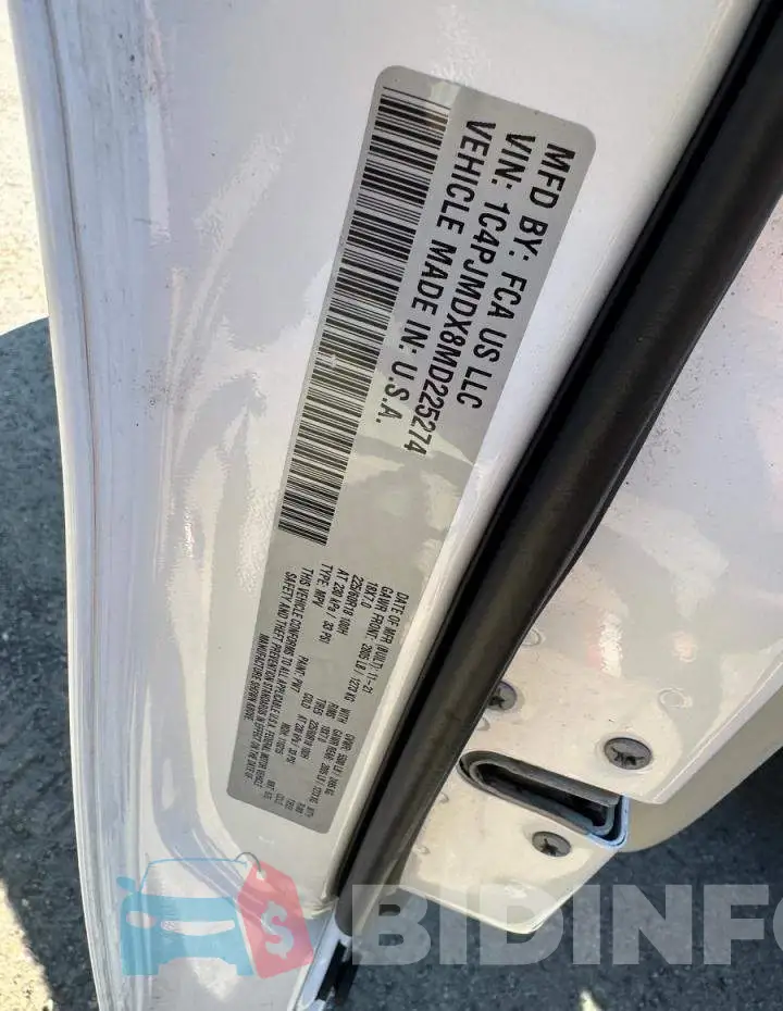 1C4PJMDX8MD225274 Photo# 10