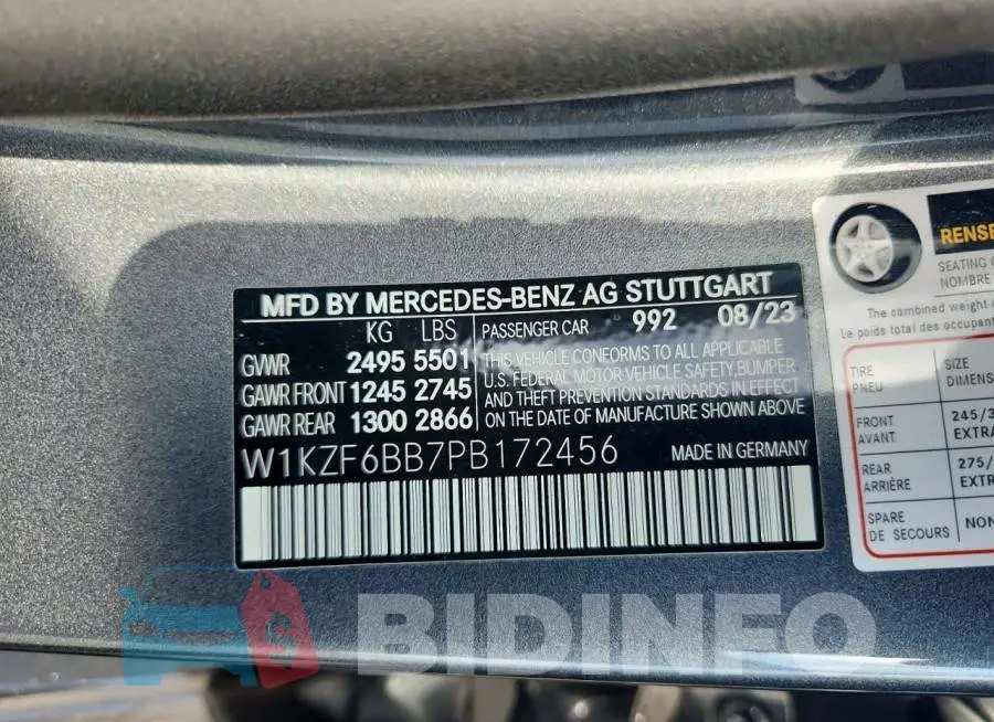 W1KZF6BB7PB172456 Photo# 12