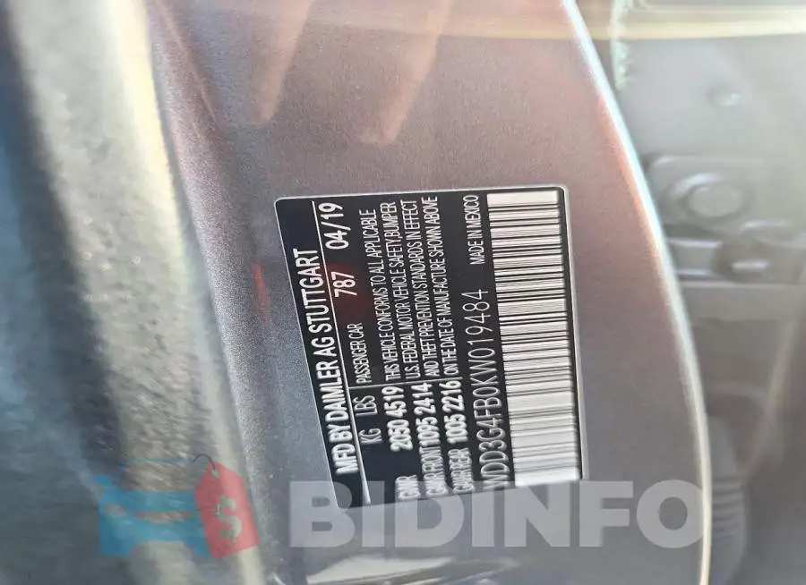 WDD3G4FB0KW019484 Photo# 12