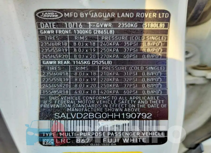 SALVD2BG0HH190792 Photo# 14
