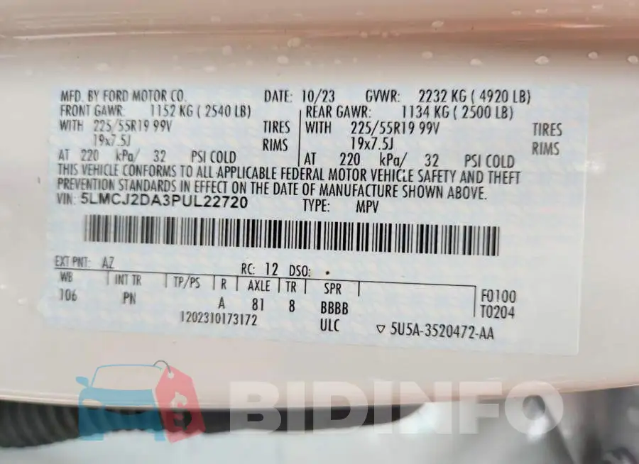 5LMCJ2DA3PUL22720 Photo# 13