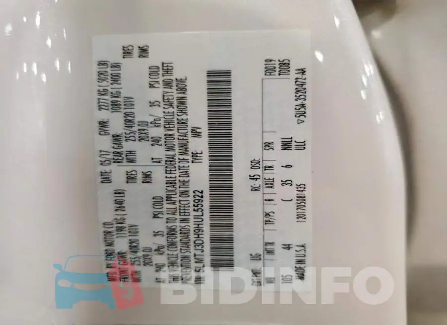 5LMTJ3DH9HUL55922 Photo# 13