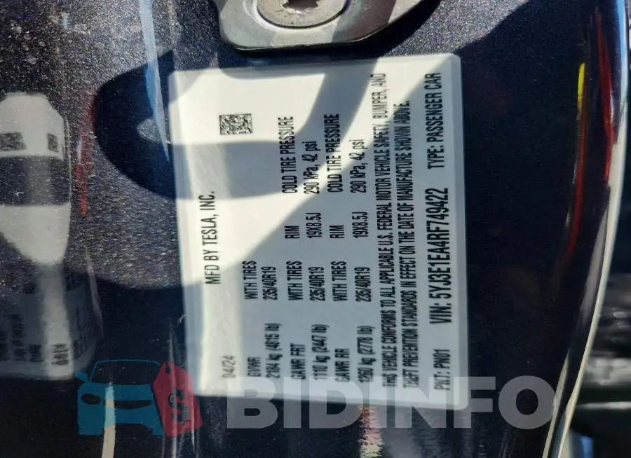 5YJ3E1EA4RF749422 Photo# 14
