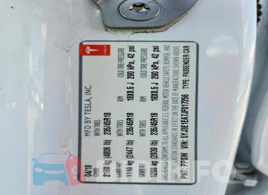 5YJ3E1EA7JF017256 Photo# 12