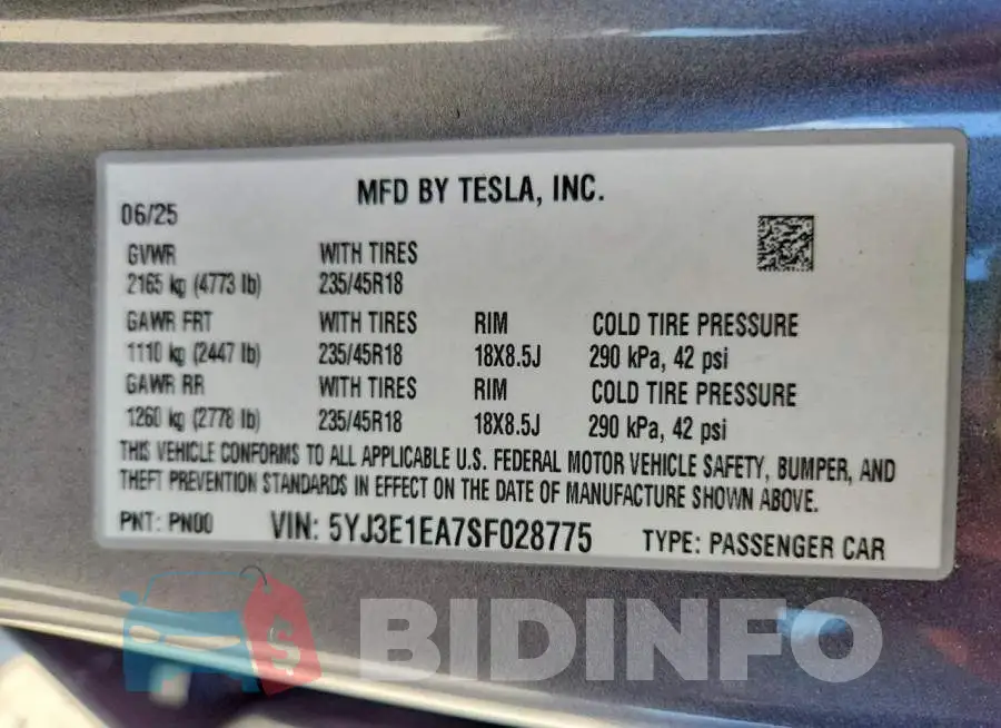 5YJ3E1EA7SF028775 Photo# 12