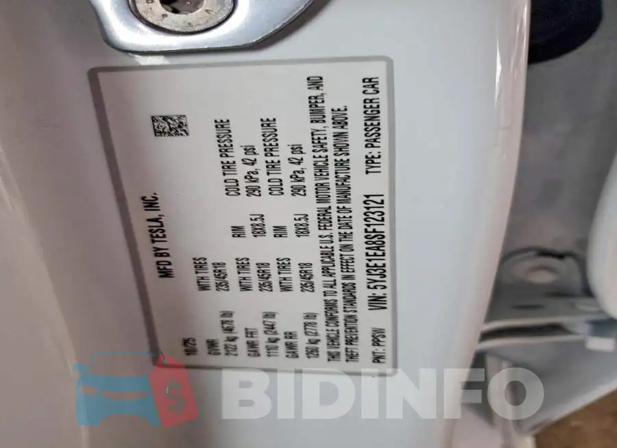 5YJ3E1EA8SF123121 Photo# 12