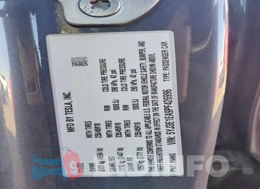 5YJ3E1EA9PF426996 Photo# 12