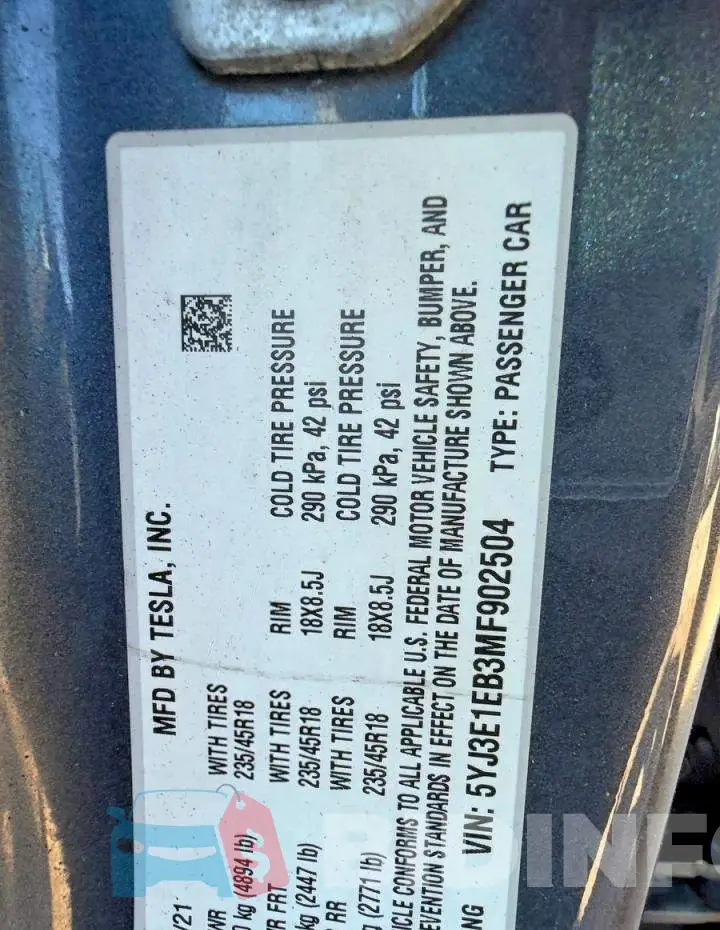 5YJ3E1EB3MF902504 Photo# 10