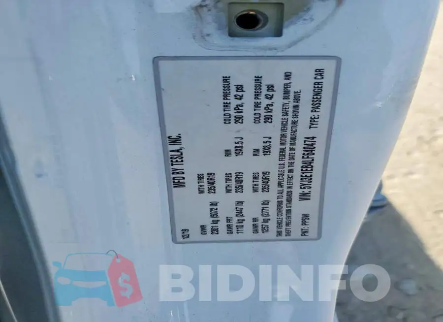 5YJ3E1EB4LF640474 Photo# 12