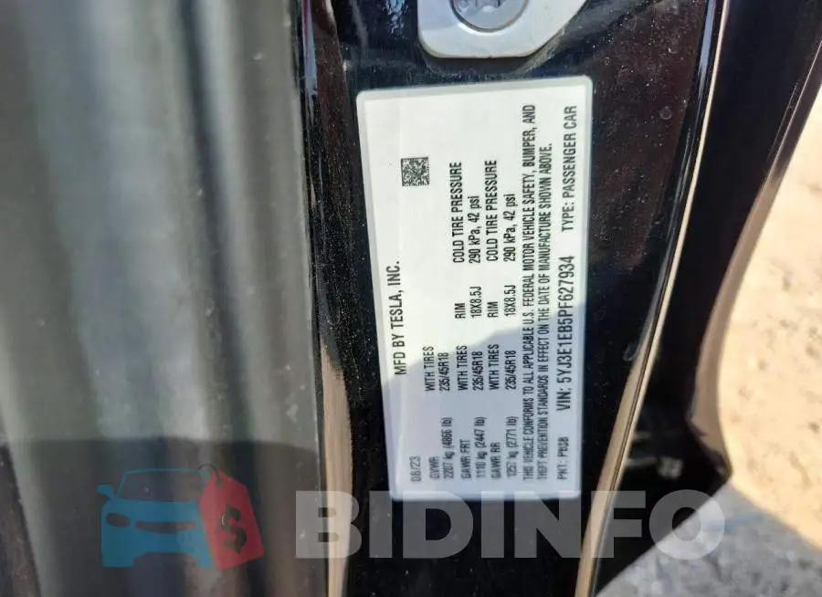 5YJ3E1EB5PF627934 Photo# 12