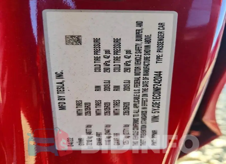 5YJ3E1EC0NF242044 Photo# 12