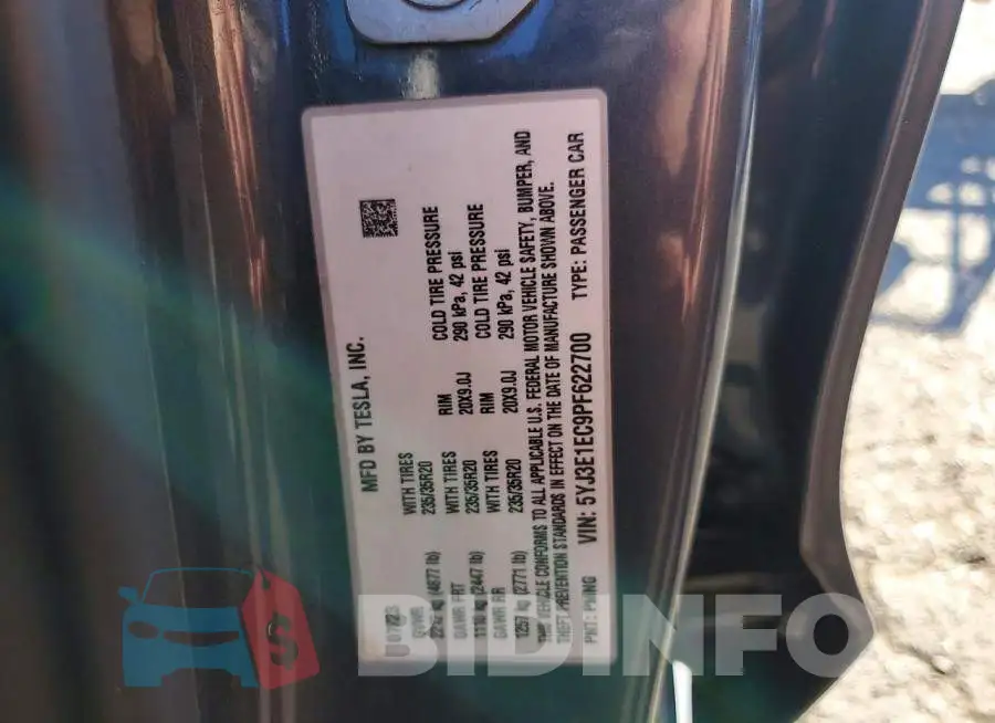 5YJ3E1EC9PF622700 Photo# 13
