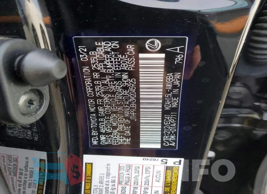 JTHP9JBH3M2045925 Photo# 12