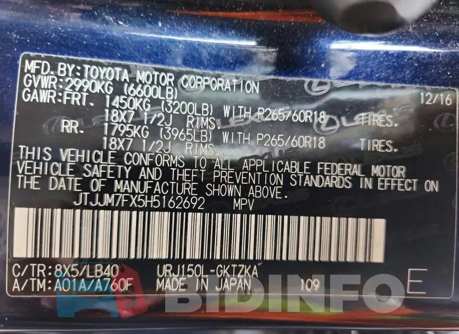 JTJJM7FX5H5162692 Photo# 13