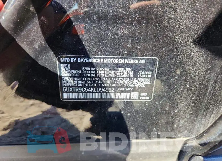 5UXTR9C54KLD94992 Photo# 13