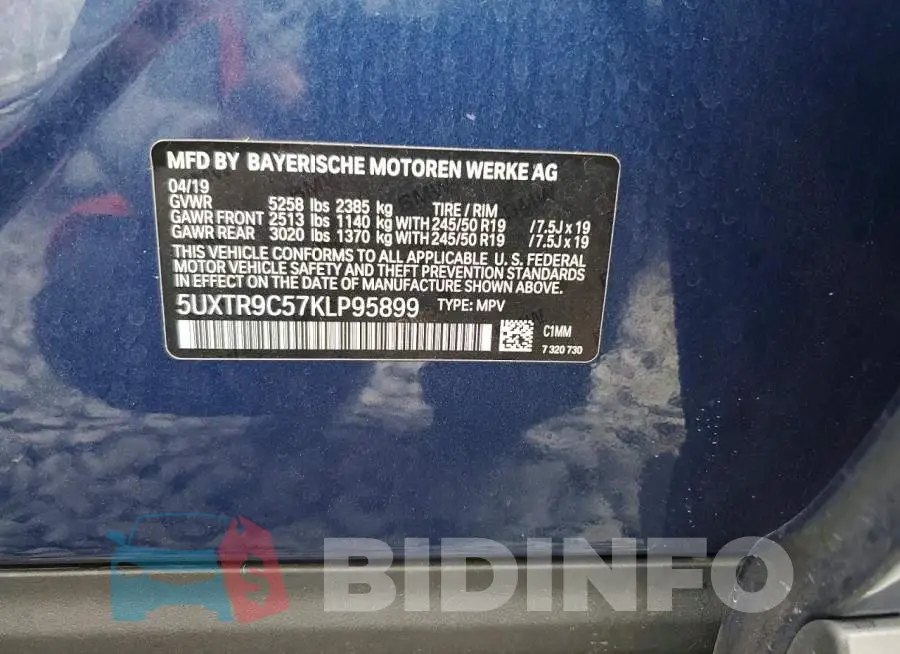 5UXTR9C57KLP95899 Photo# 13