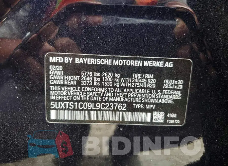 5UXTS1C09L9C23762 Photo# 13