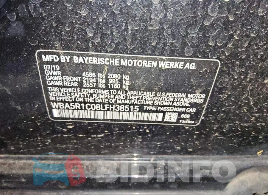 WBA5R1C08LFH38515 Photo# 12