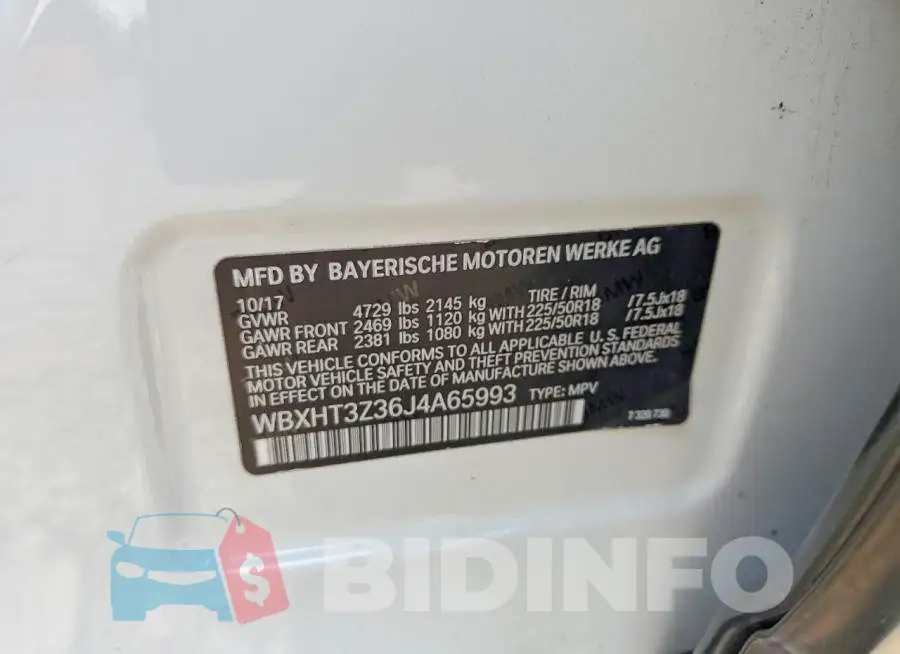 WBXHT3Z36J4A65993 Photo# 13