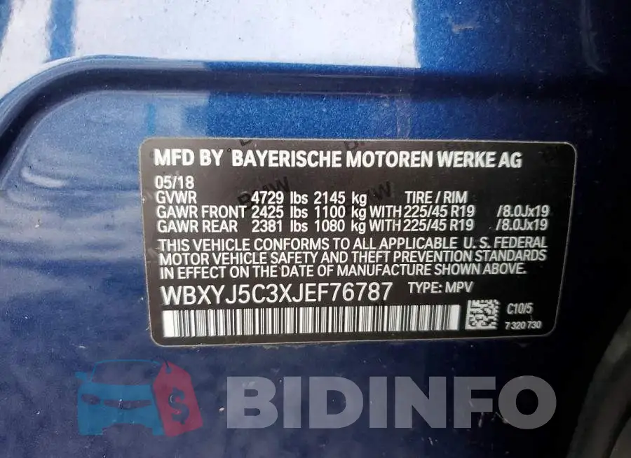 WBXYJ5C3XJEF76787 Photo# 12
