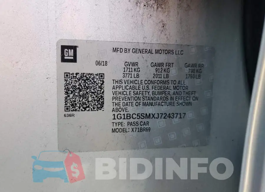 1G1BC5SMXJ7243717 Photo# 12