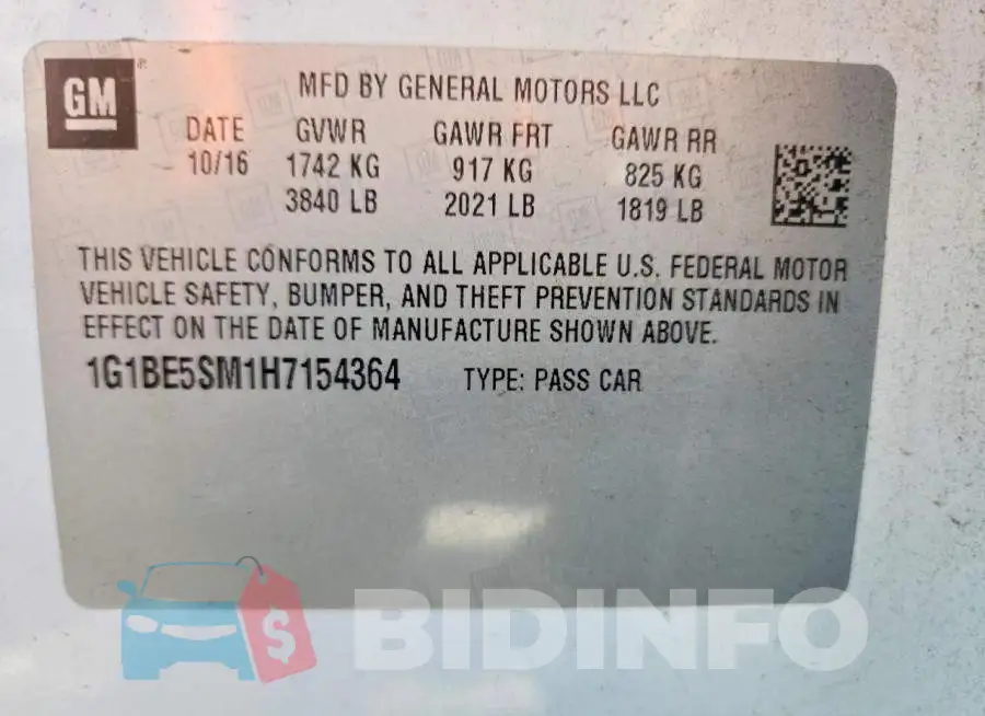 1G1BE5SM1H7154364 Photo# 12