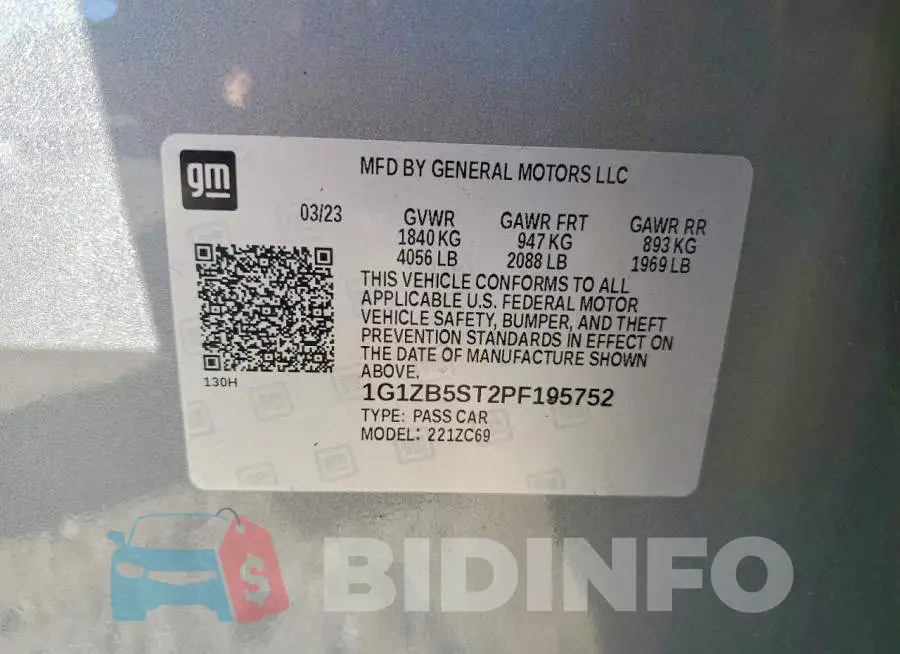 1G1ZB5ST2PF195752 Photo# 12
