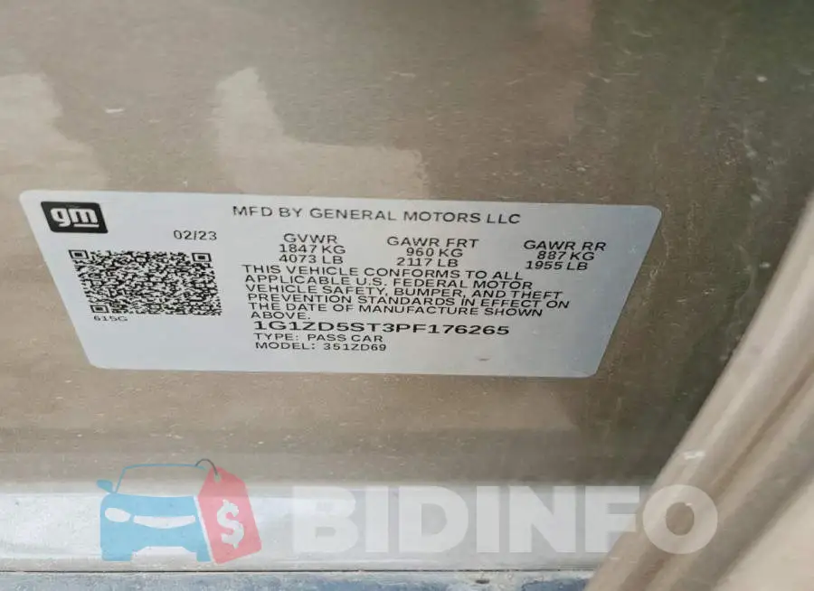 1G1ZD5ST3PF176265 Photo# 12