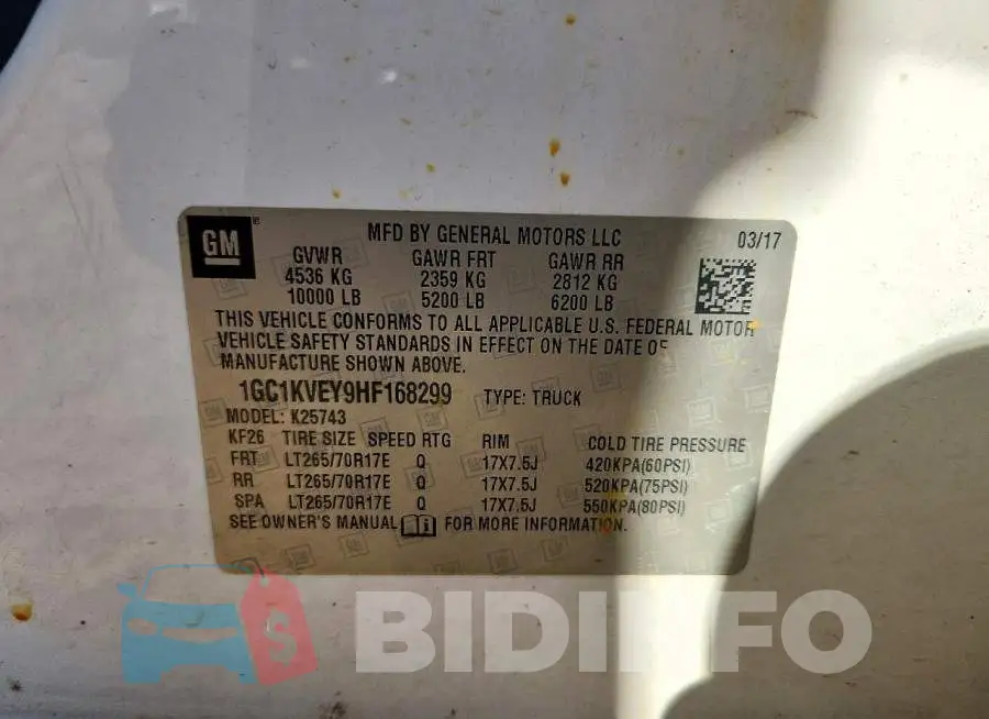 1GC1KVEY9HF168299 Photo# 12