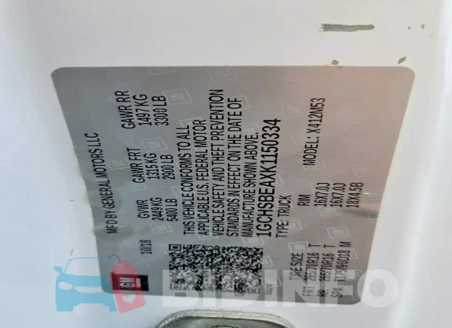 1GCHSBEAXK1150334 Photo# 12