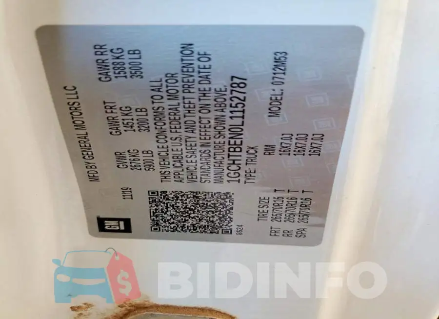 1GCHTBEN0L1152787 Photo# 13
