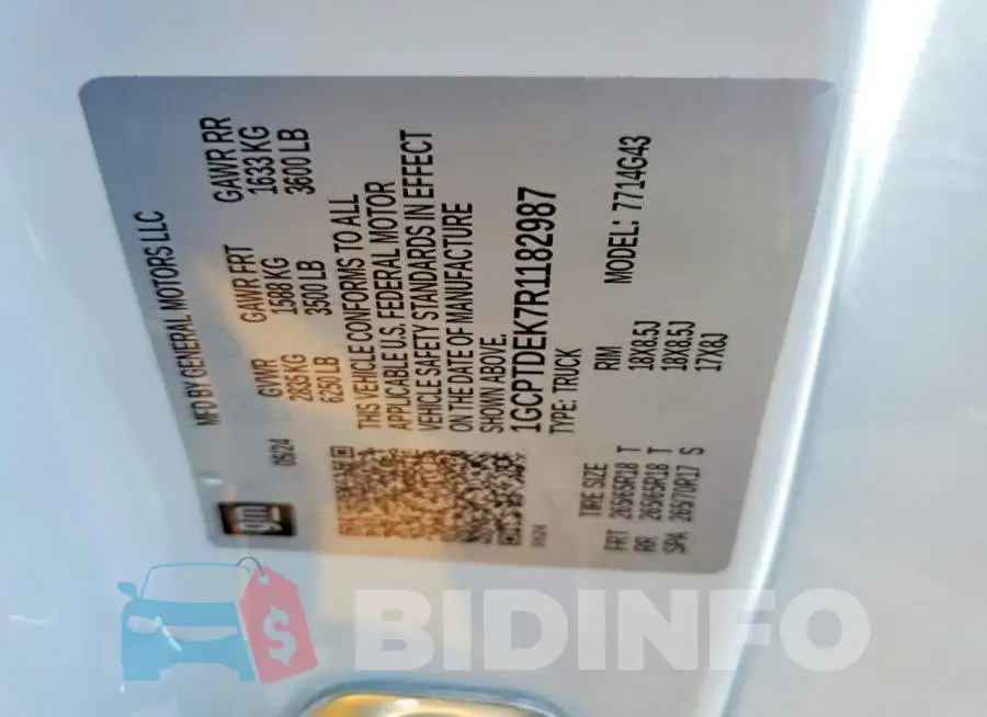 1GCPTDEK7R1182987 Photo# 13