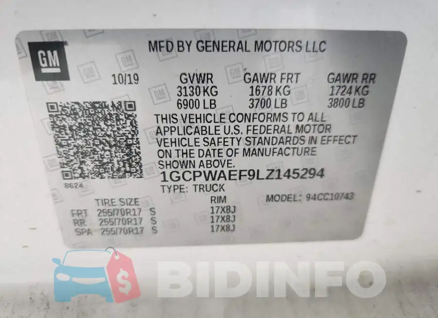 1GCPWAEF9LZ145294 Photo# 13