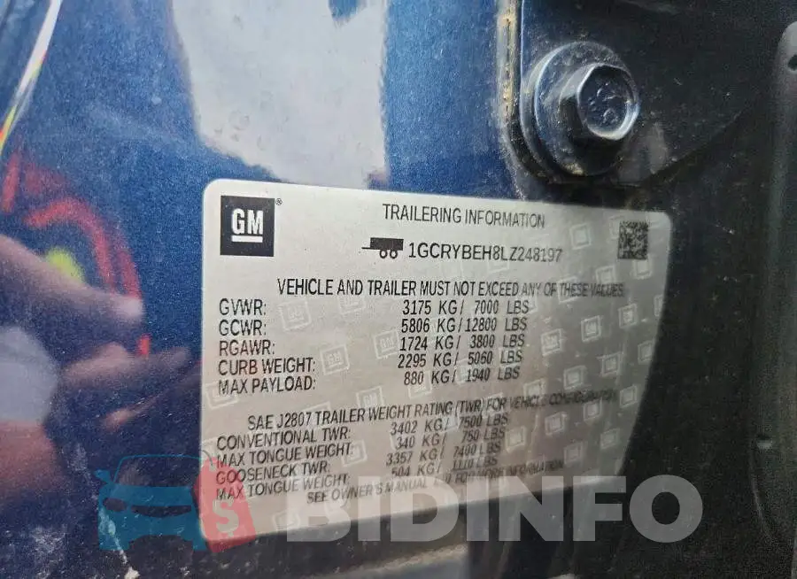 1GCRYBEH8LZ248197 Photo# 12