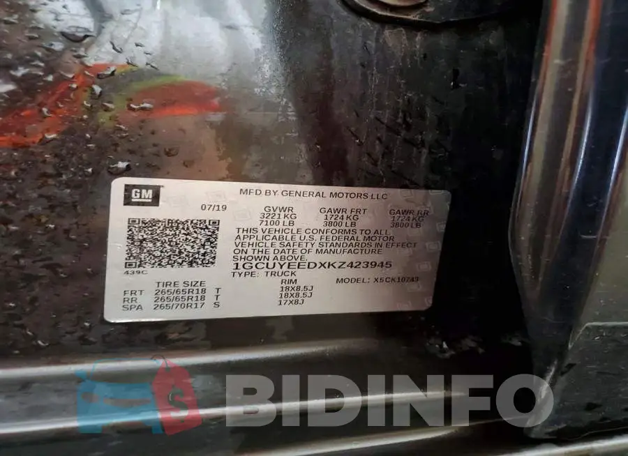1GCUYEEDXKZ423945 Photo# 12