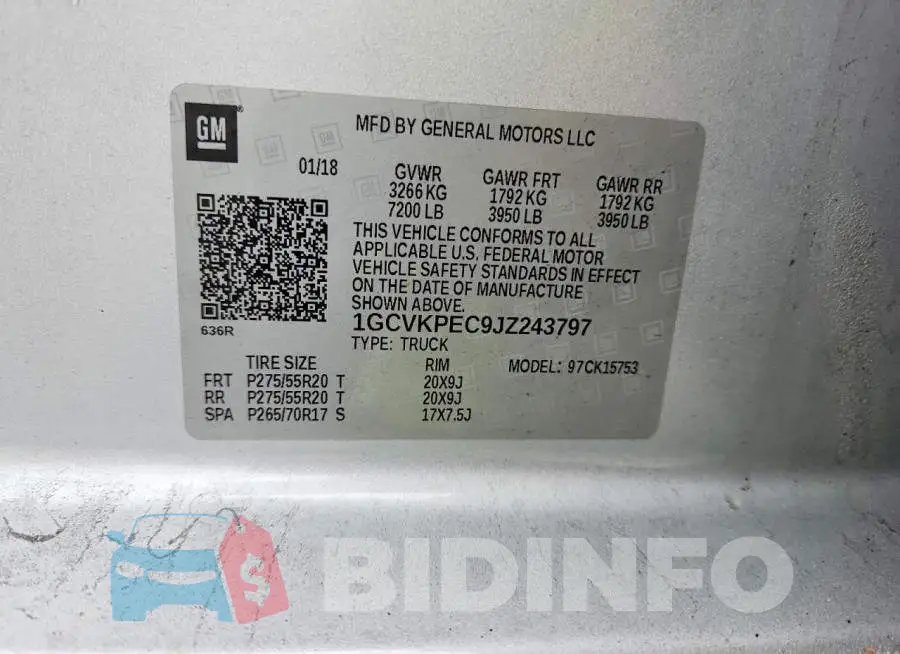 1GCVKPEC9JZ243797 Photo# 12