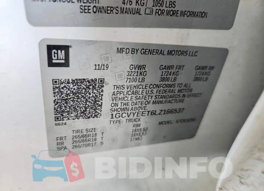 1GCVYEET6LZ166537 Photo# 12