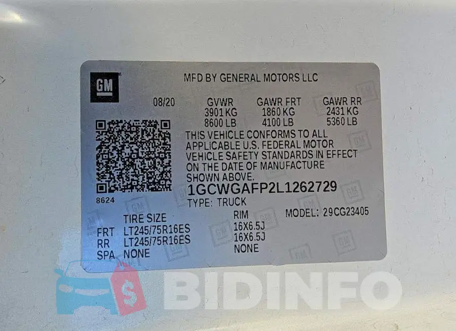 1GCWGAFP2L1262729 Photo# 13