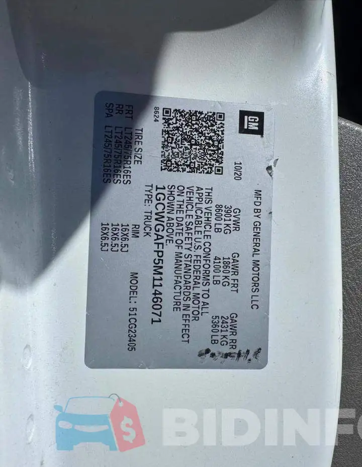 1GCWGAFP5M1146071 Photo# 10
