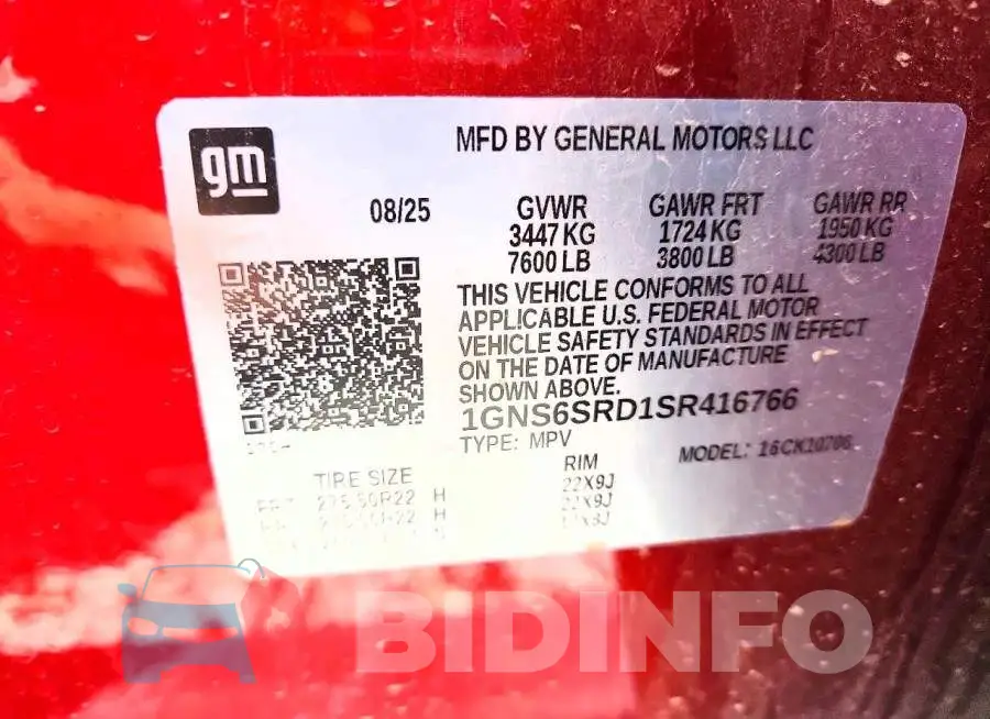 1GNS6SRD1SR416766 Photo# 14