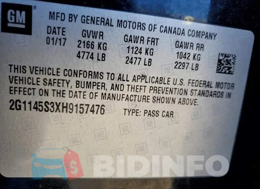 2G1145S3XH9157476 Photo# 12
