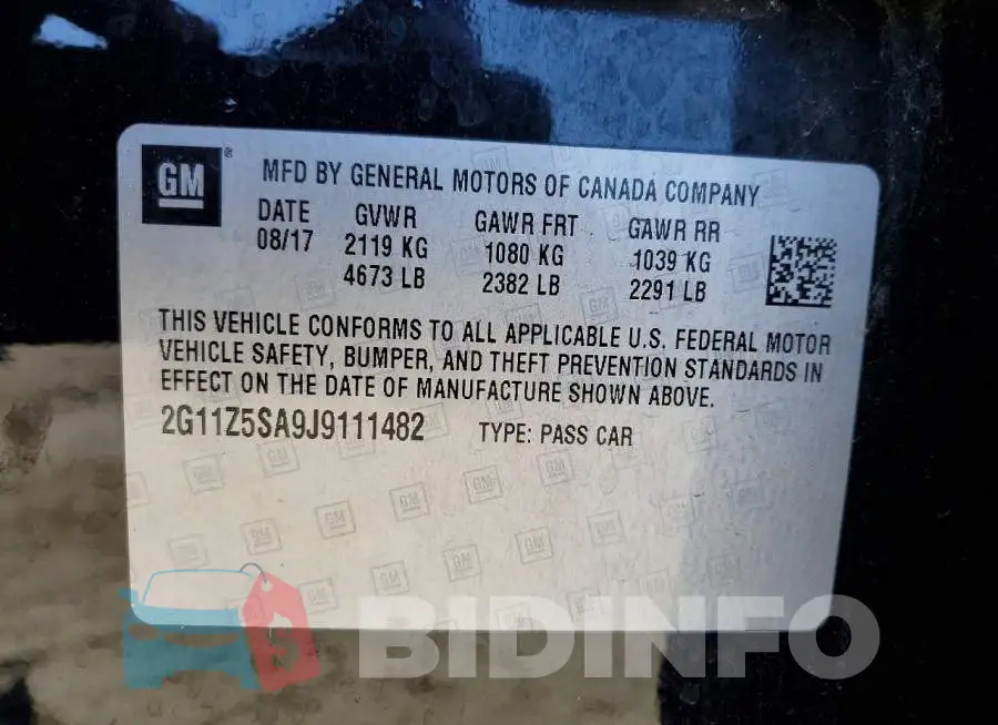 2G11Z5SA9J9111482 Photo# 13