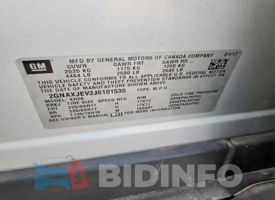 2GNAXJEV2J6101535 Photo# 14